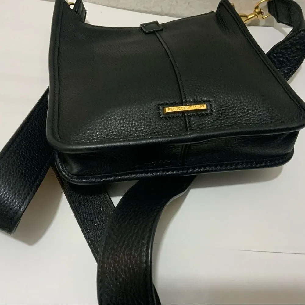 Rebecca Minkoff Small Leather Crossbody Bag in Black